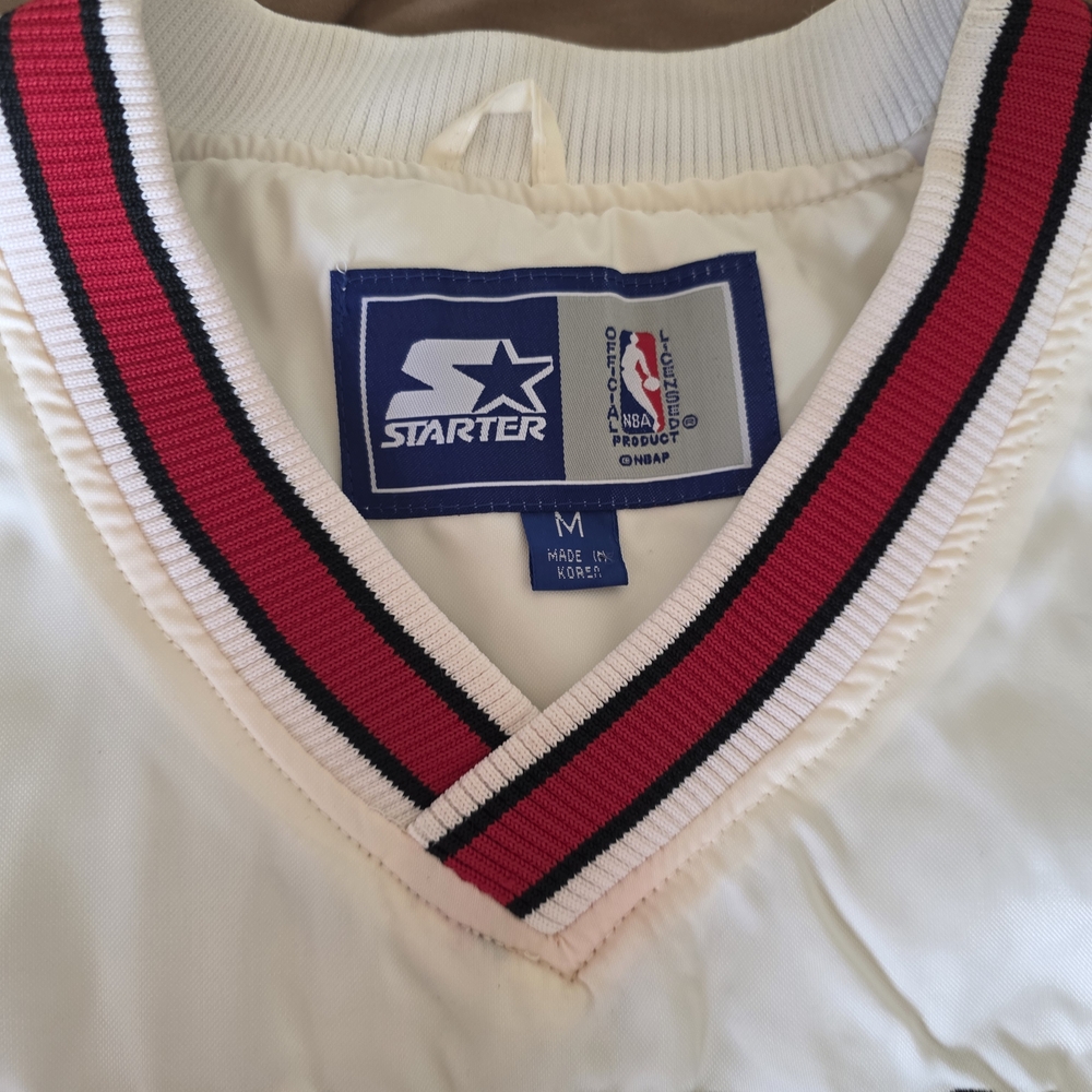 Vintage Chicago Bulls Starter Pullover Jacket – Jordan Era Size M 1990s - Picture 3 of 9